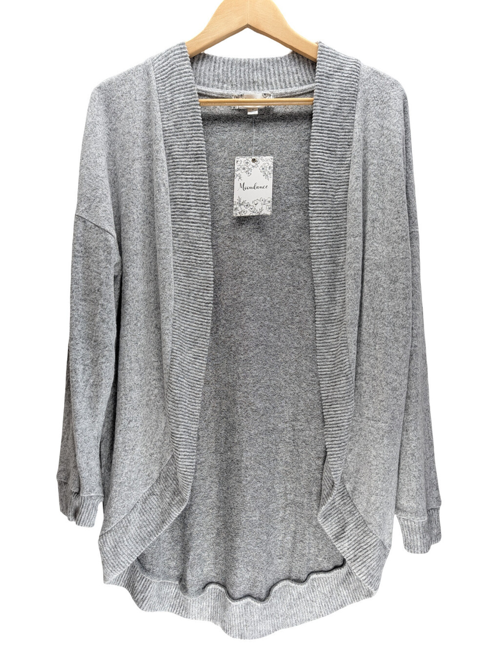 NWT Moondance Pink Rose Hacci Cardigan Sweater Gray Marled